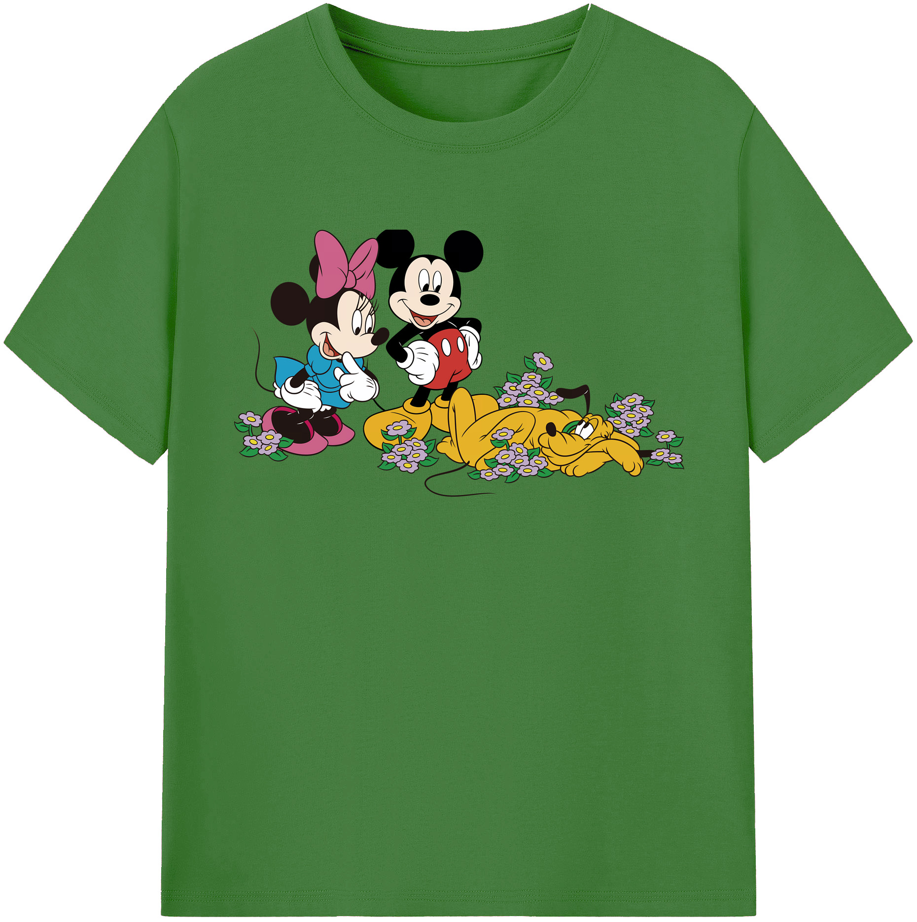 （画像用） ミッキーマウス Mickey Mouse レディースカジュアルプリントTシャツ（綿100％）